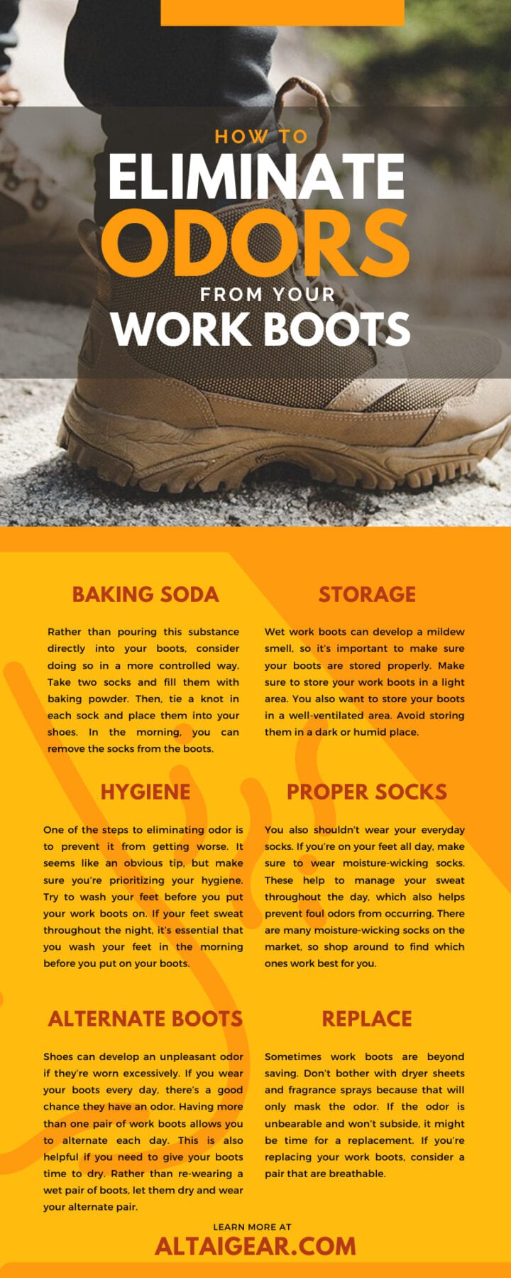 How To Eliminate Odors From Your Work Boots